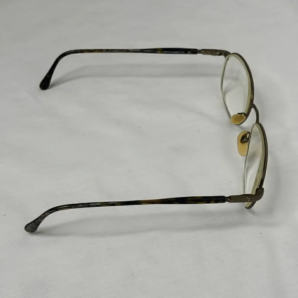 Vintage POLO CLASSIC 247 By Ralph Lauren Bronze Metal Tortoise Ears Leather Case